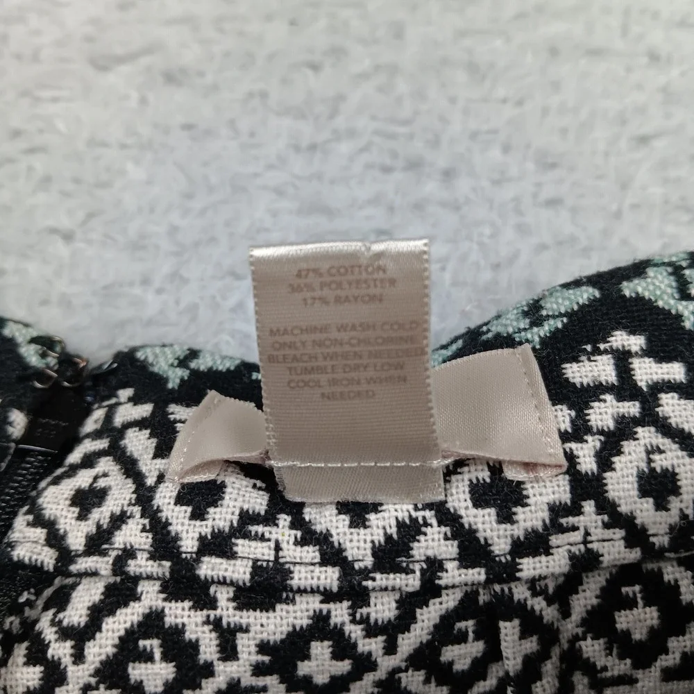 Loft Outlet Skirt Mini 4 Black White Geometric Jacquard Wrap Front